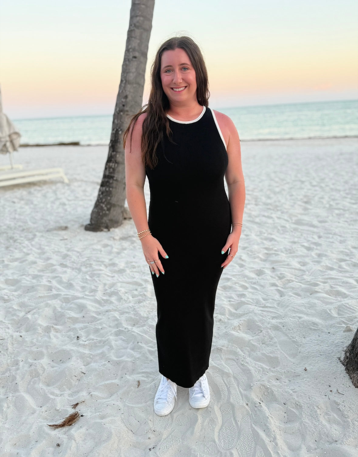 black knit maxi dress