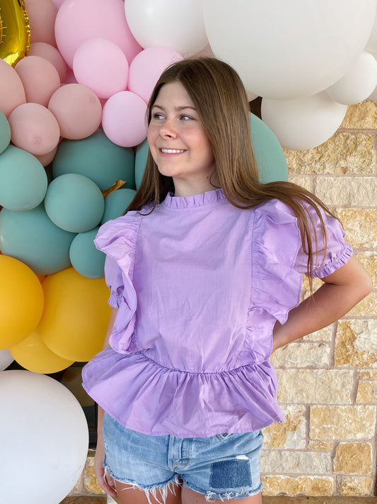 Purple Ruffled Top