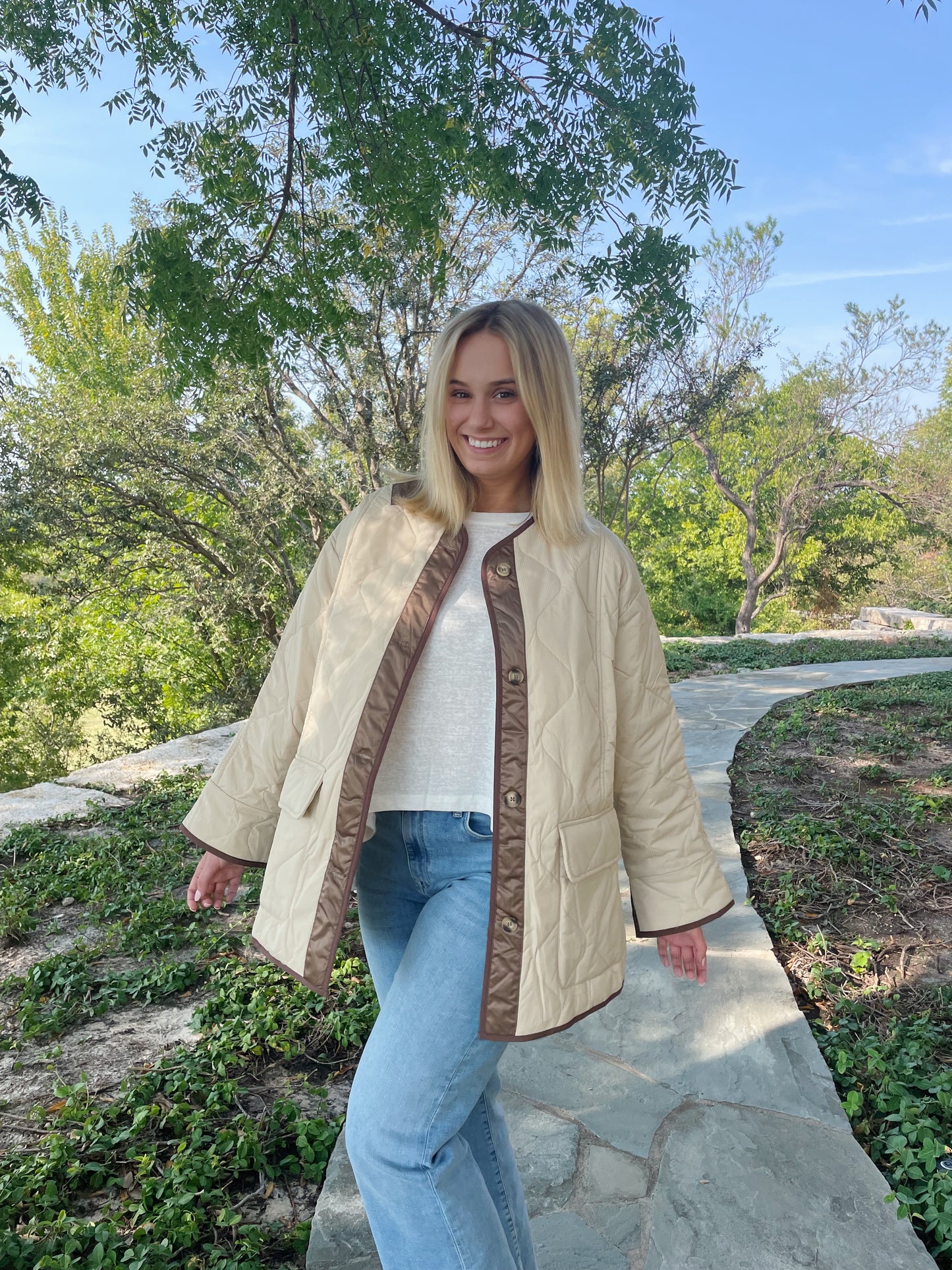 Tan Quilted Jacket