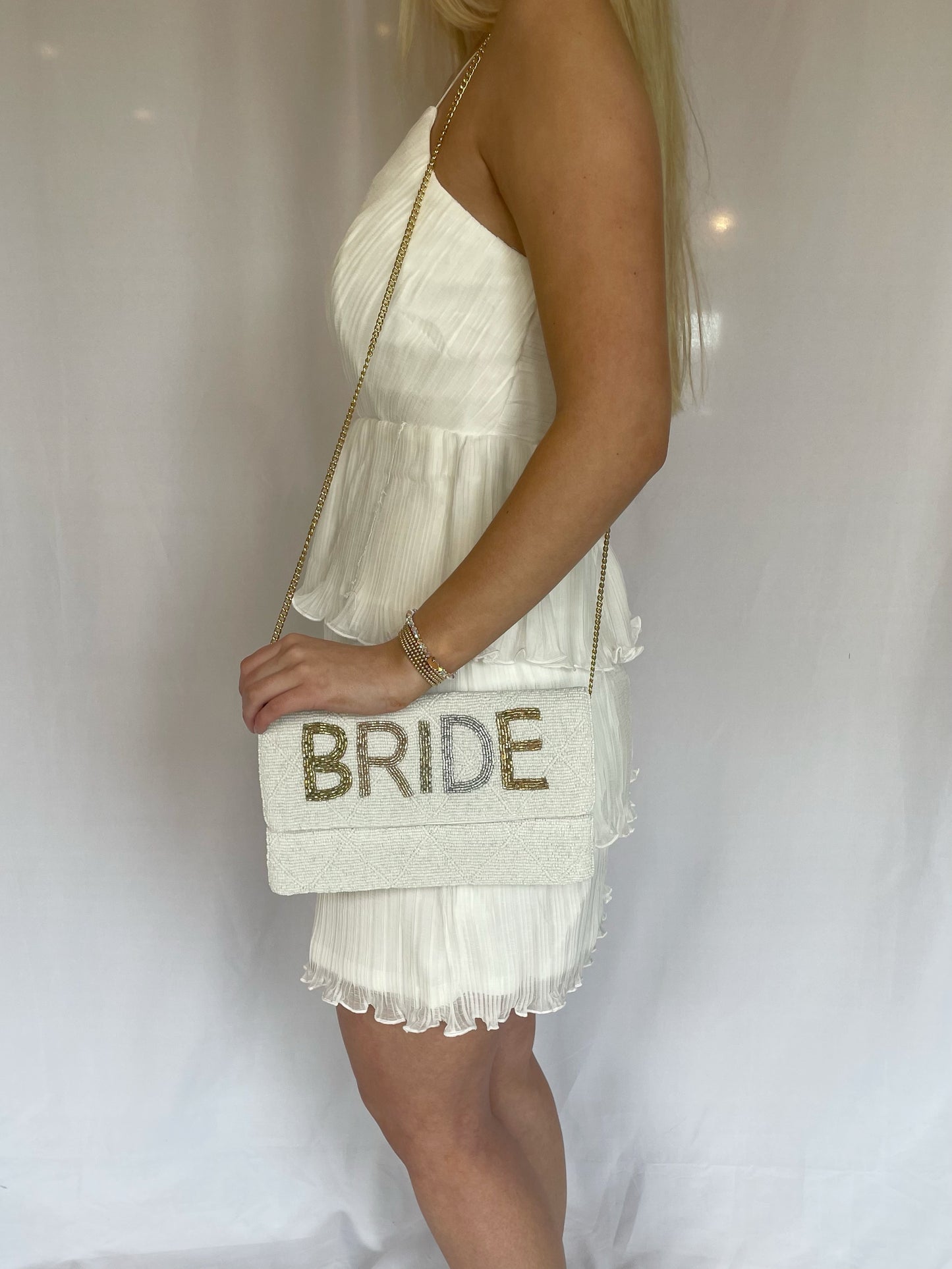 Bride Beaded Crossbody Clutch