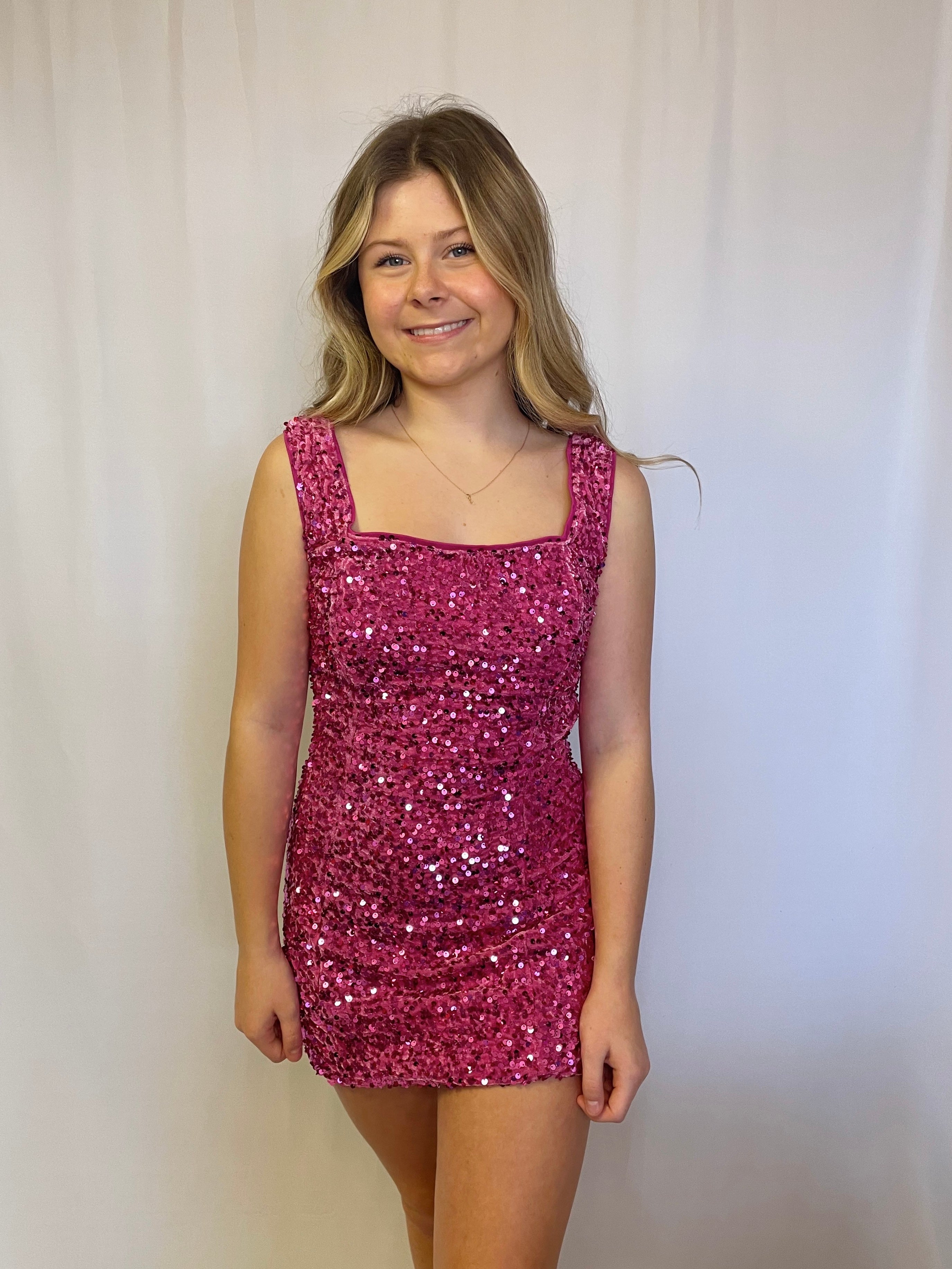 Pink boutique outlet sequin dress