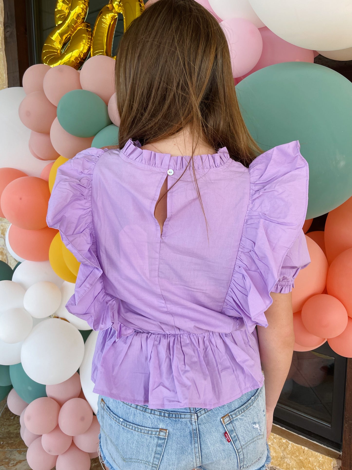 Purple Ruffled Top