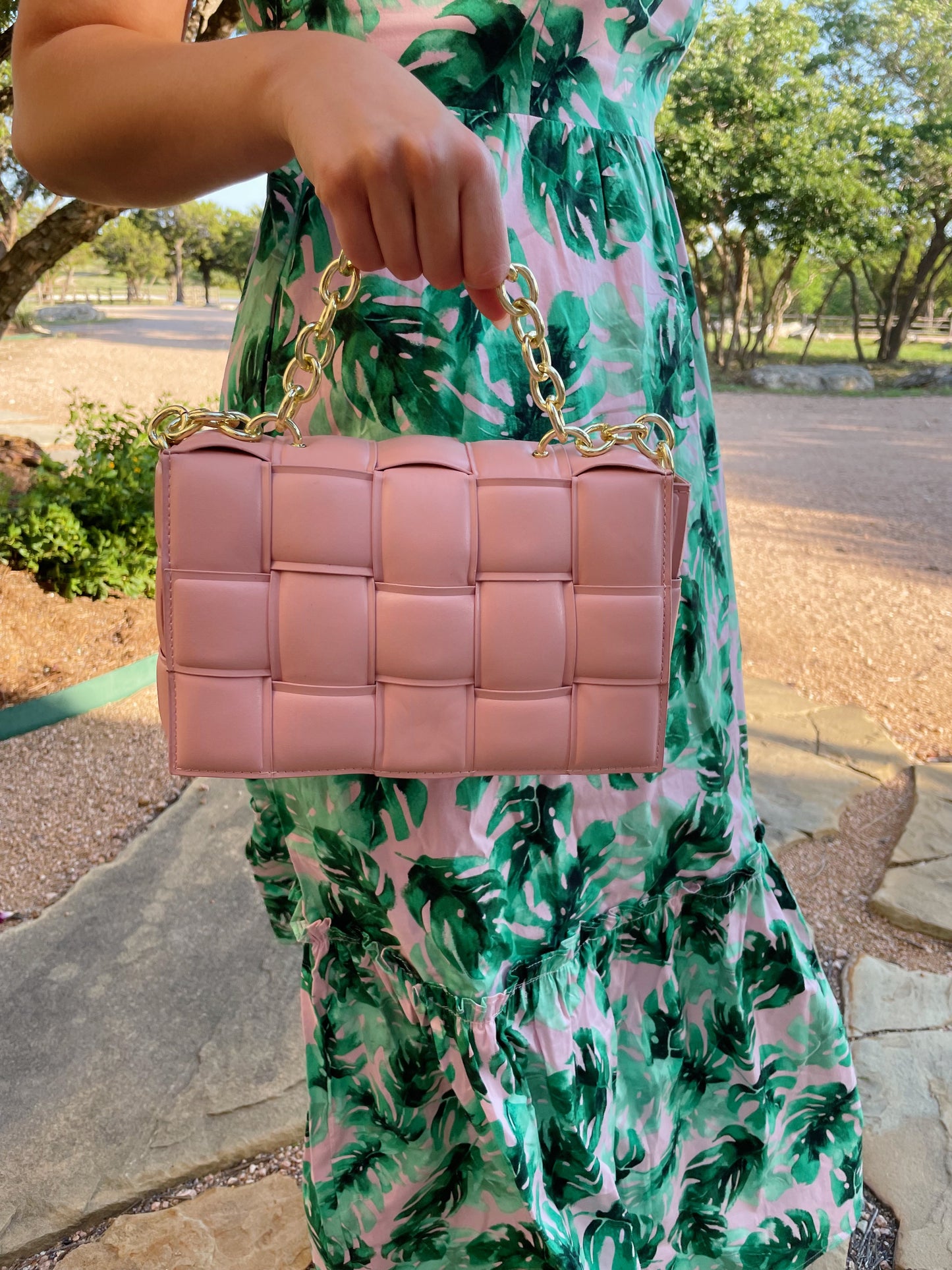 Pink Woven Purse