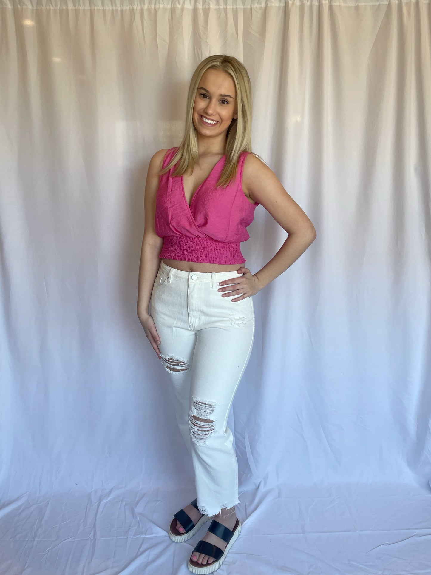 Caroline Crop Top - Pink