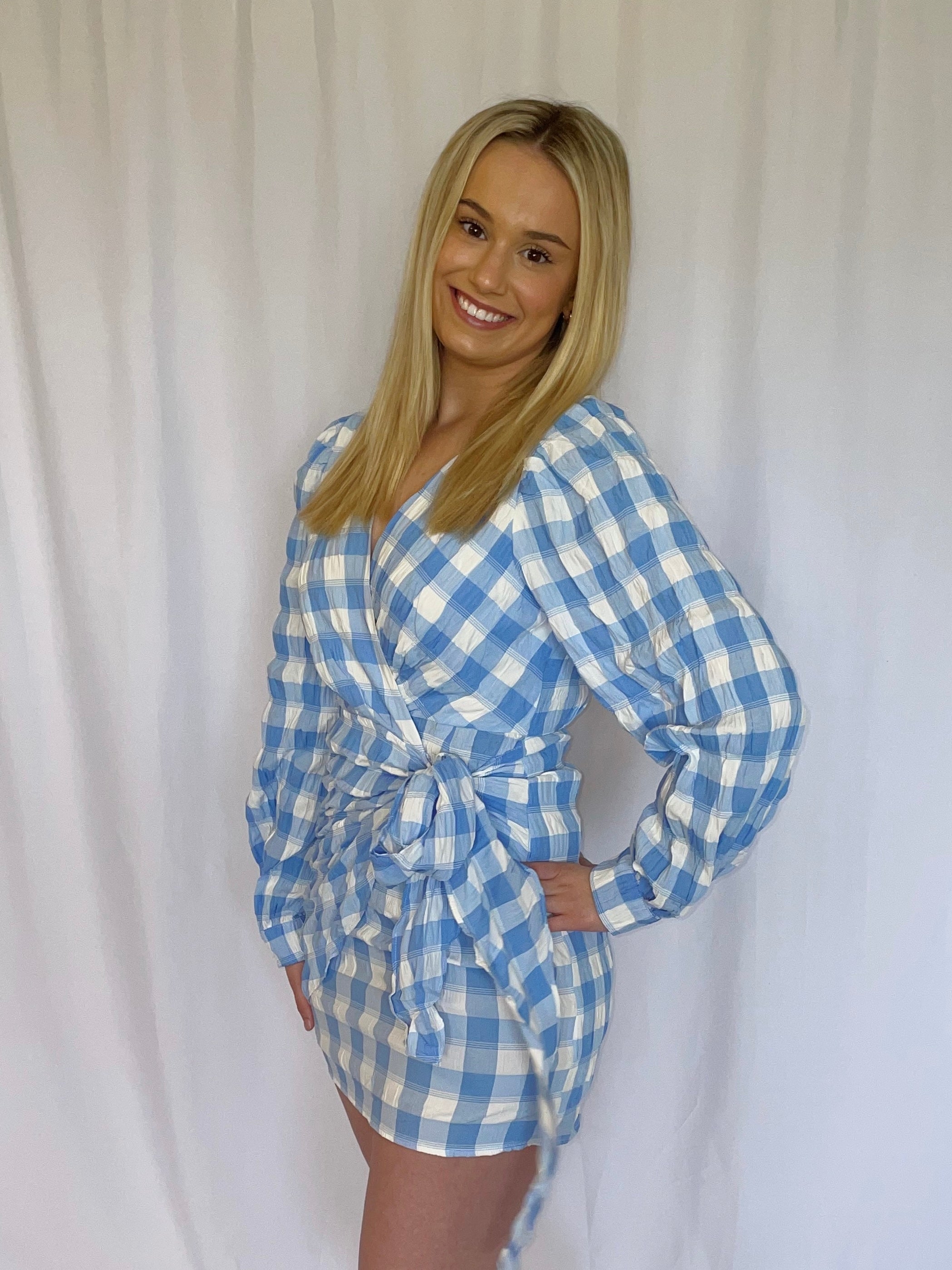 Gingham Tie Dress Darling Dahlia Boutique